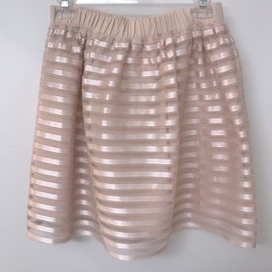 Necessary Objects Striped Satin Tulle Skirt